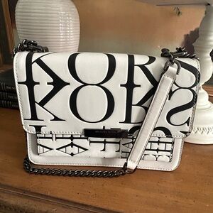 Michael Kors Black and White Crossbody Bag